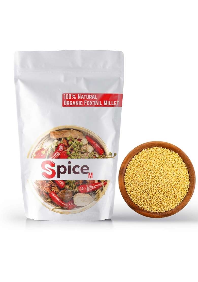 Spice-M, 100% Natural And Organic Foxtail Millet (Korralu) | Kangni | Foxtail Millets | Navane | Kaon | Kang - (100 Grams) - Indya