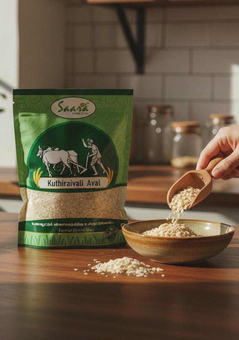 Vs Products Barnyard Millet Flakes (Kuthiraivali Flakes) | Traditional South Indian Millet Aval | Healthy Breakfast Option | 500G