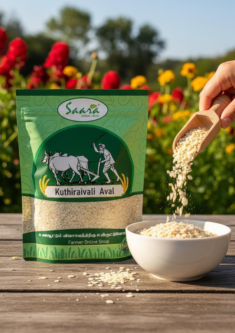Vs Products Barnyard Millet Flakes 500Gm | Kuthiraivali Aval | Natural & Traditional Millet Poha | Healthy Breakfast Option