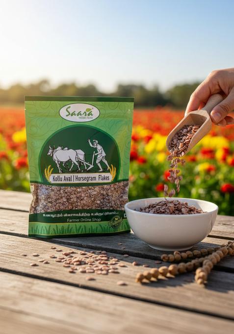 Vs Products Horse Gram Flakes 500Gm | Kollu Aval | Natural & Traditional Millet Poha | Healthy Breakfast Option