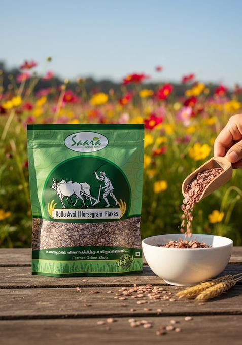 Vs Products Horse Gram Flakes 500Gm | White Horse Gram Flakes | Traditional Poha