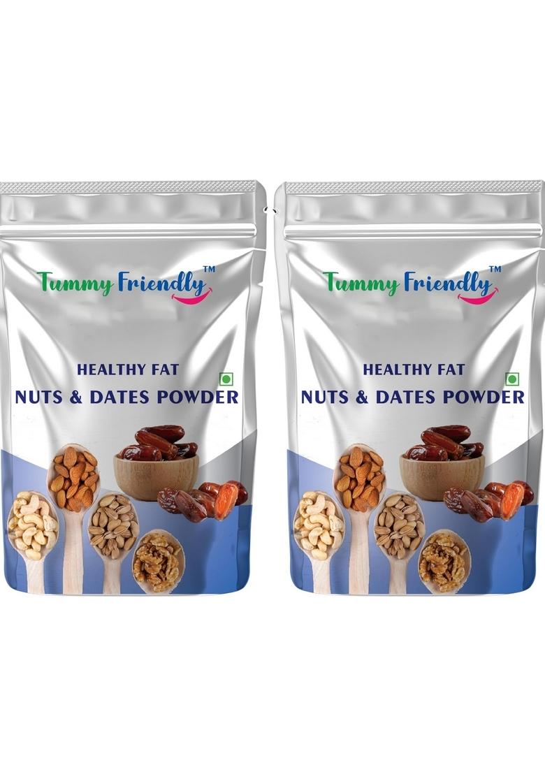 Tummyfriendly Foods Premium Nuts And Dates Powder. Dry Fruit Powder For Baby. Organic Dry Nuts Powder For Babies Kids And Adults | Dry Fruits Powder For Baby Kids For Milk. 2 Packs, 200G Each