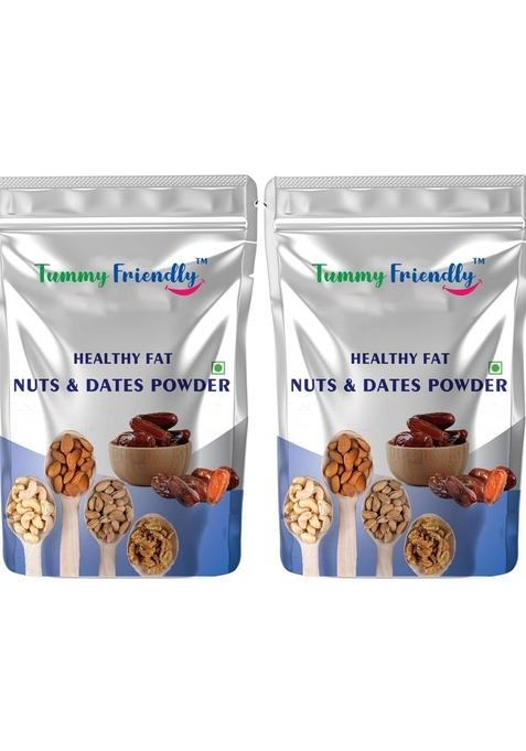 Tummyfriendly Foods Premium Nuts And Dates Powder. Dry Fruit Powder For Baby. Organic Dry Nuts Powder For Babies Kids And Adults | Dry Fruits Powder For Baby Kids For Milk. 2 Packs, 200G Each