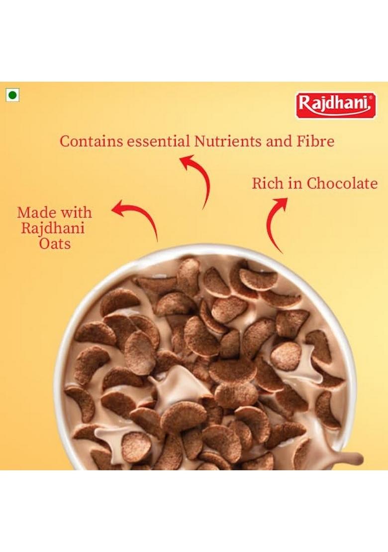 Rajdhani Chocoflakes | Crunchy Chocolate Coated Flakes | Ready-To-Eat Breakfast Cereal | 375G Pack