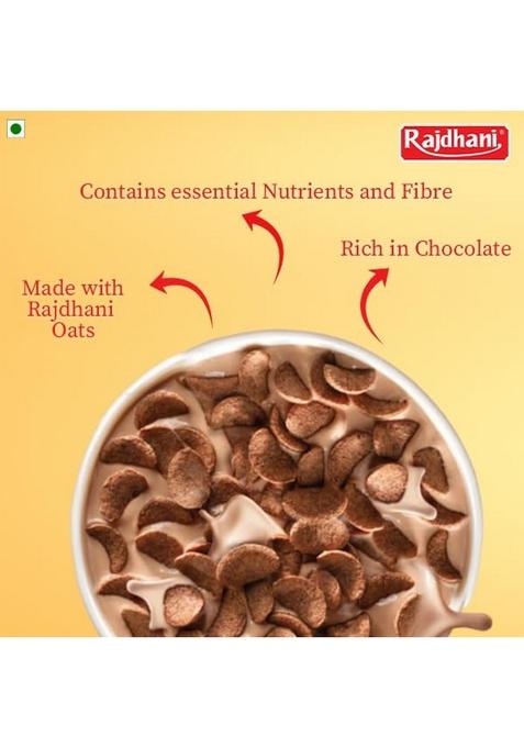 Rajdhani Chocoflakes | Crunchy Chocolate Coated Flakes | Ready-To-Eat Breakfast Cereal | 375G Pack