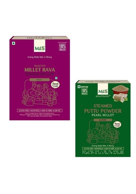 Rava Finger & Puttu Powder Pearl Millet Combo (300Gram-300Gram) Nutritious, Delicious And Healthy Breakfast Solution