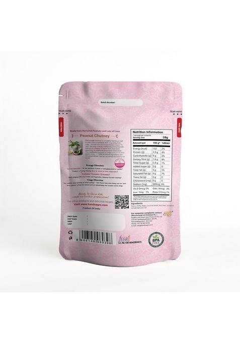 Hands Organic Instant Fresh Peanut Chutney | Ready-To-Mix | No Preservatives | Vegan & Gluten-Free | South Indian Style Podi Chutney 200G X 2 Pack