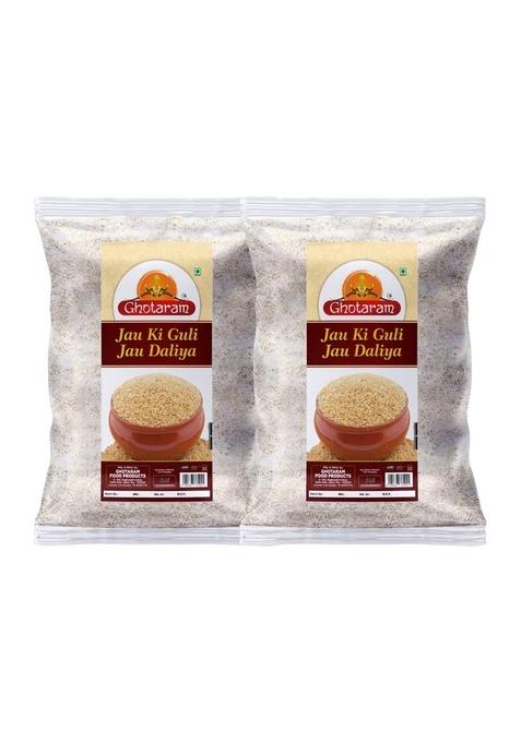 Ghotaram Organics Barley Daliya/Barli Jav Pearl Barley Dalia Daliya Porridge/100% Natural & Barli Jav Jau Guli L Dalia With High Fiber | Summer Rajasthani Jau | Guli Ki Ka Atta-480G(Pac 2X 240G)