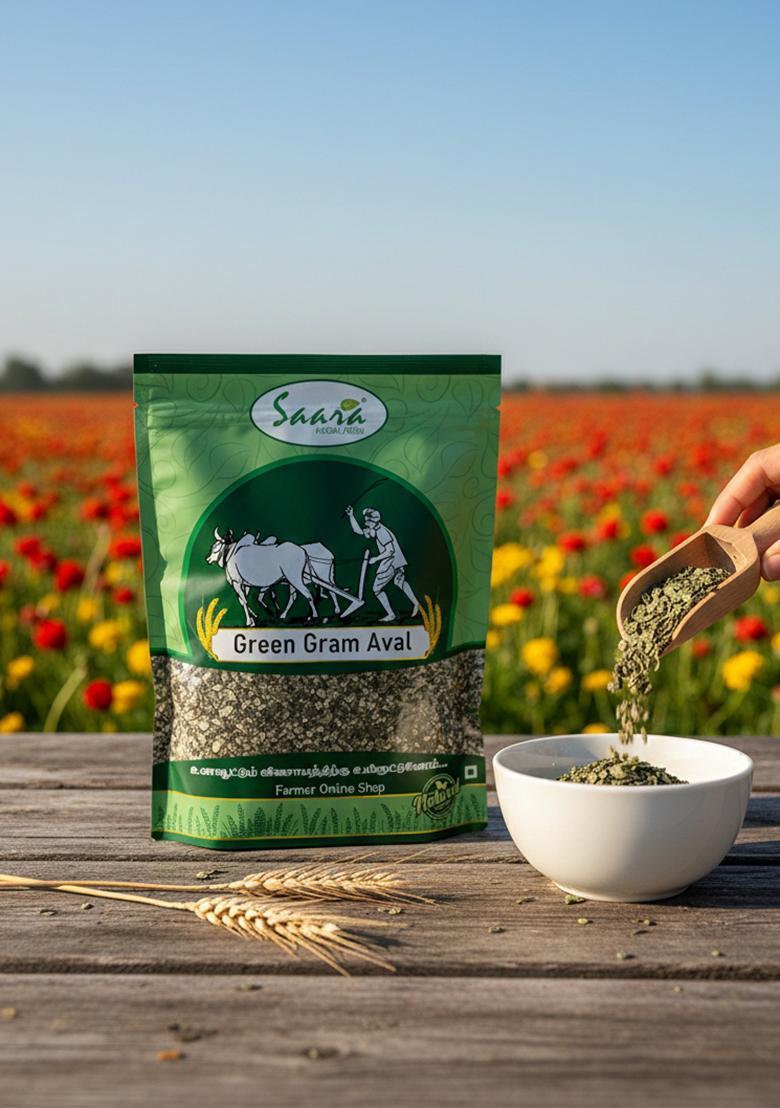 Vs Products Green Gram Aval, 750G, Green Gram Flakes/Poha For Breakfast, Cereal Flakes, 750G