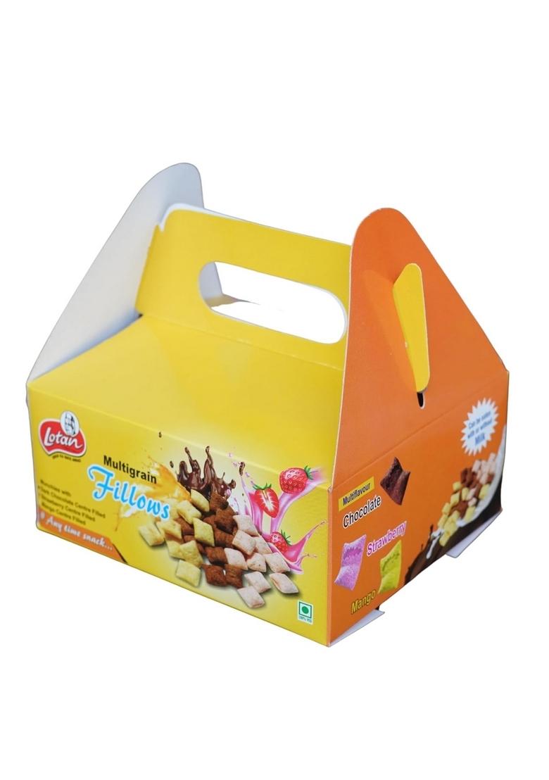 Lotan Multigrain Fillows Breakfast Cereal | 100Gm | Chocolate, Strawberry, Mango & Multi Flavour Burst | Crunchy From Outside Soft From Inside | Any Time Snacks