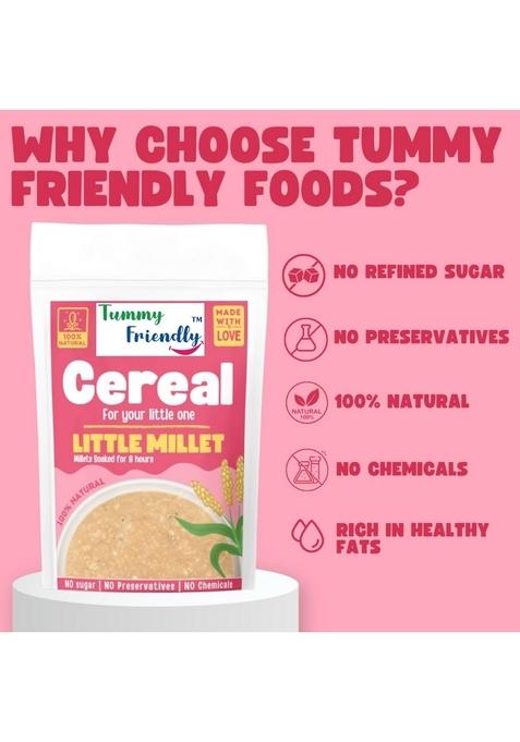 Tummyfriendly Foods Little Millet Cereal For Baby Toddler Kids 2 Year Old | Baby Food For 2+ Year Old | Maximum Nutrition From Real Food. Available In Trial Baby Packs Too. 400G, (100G Each Pack)
