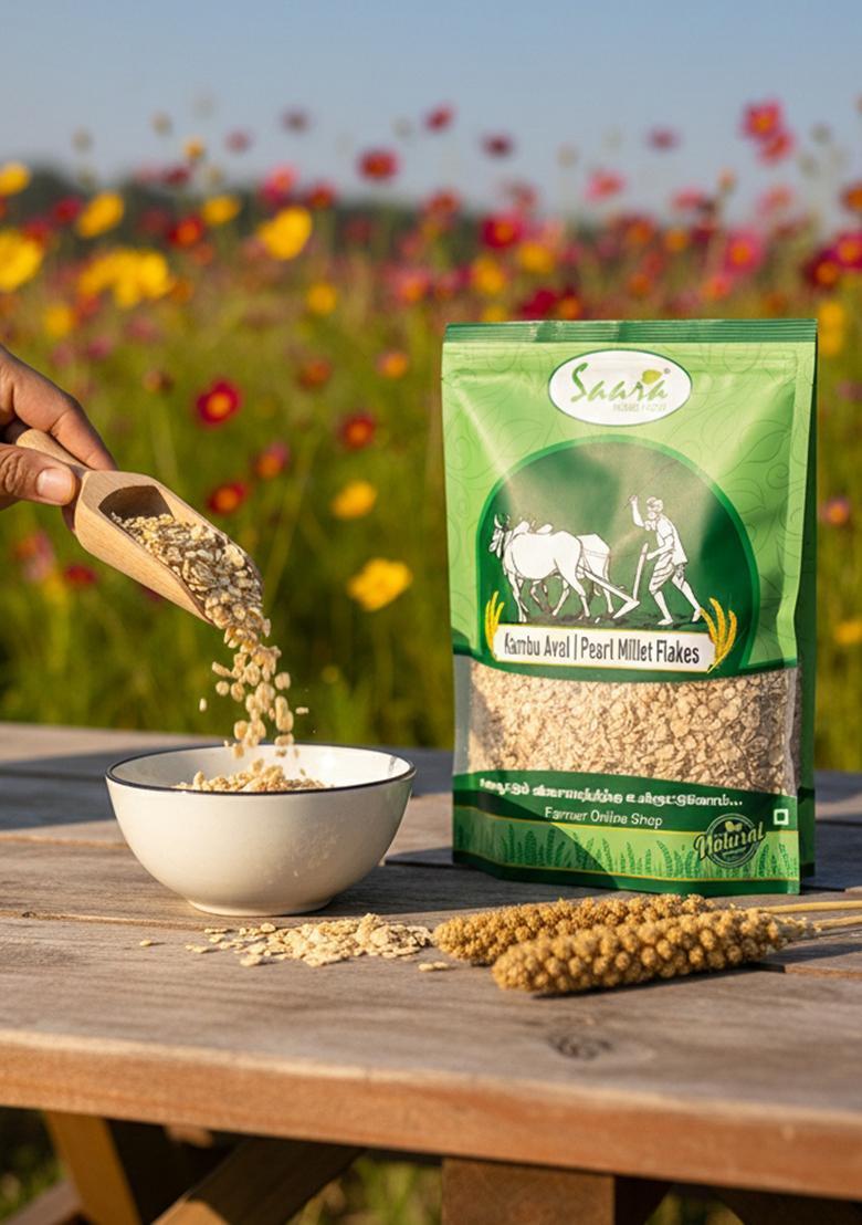 Vs Products Pearl Millet Flakes,450G, Kambu Aval, Millet Flakes For Healthy Breakfast, 450G