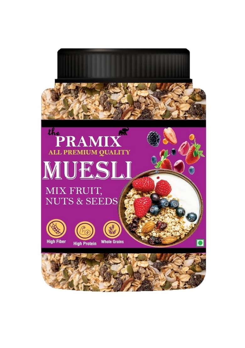 Pramix Muesli Fruit And Nuts - 700G With Fruits, Nuts & Seeds, Multigrain Breakfast Cereal, Delight Healthy Breakfast - Indya