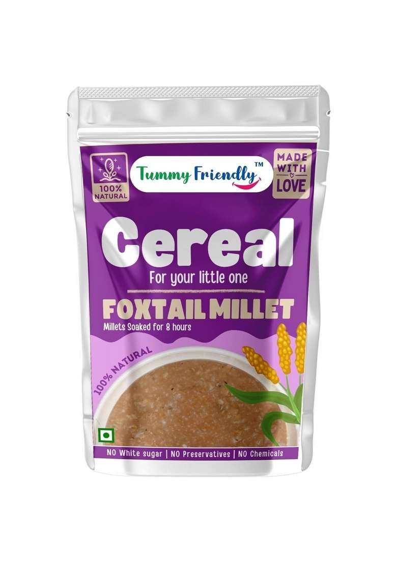 Tummyfriendly Foods Foxtail Millet Cereal For Baby Toddler Kids 2 Year Old | Baby Food For 2+ Year Old | Maximum Nutrition From Real Food. Available In Trial Baby Packs Too. 500G, (100G Each Pack) - Indya