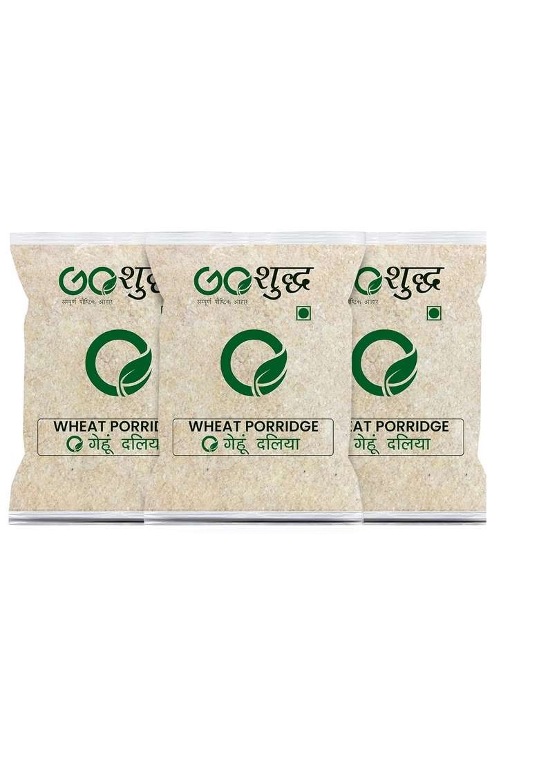 Goshudh Gehun Daliya (Wheat Porridge)| 500Gm Each (Pack Of 3)| Combo Offer|Cold Grinded With All Essential Nutrients| Artificial Flavors Or Colours | Immunity Booster|Improves Metabolism| Healthy & Fibre Rich - Indya