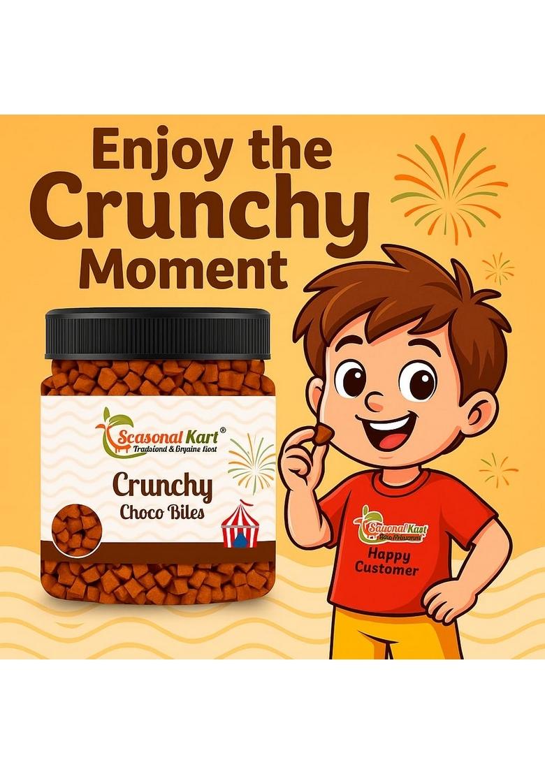 Seasonalkart Crunchy Choco Bites, Chocolate Flavoured Cereal, Traditional Taste (200 Gram)