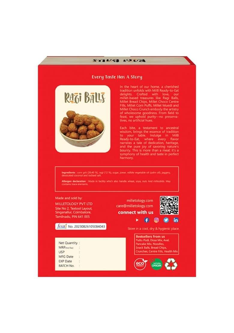 Mil8 Ragi Balls & Puttu Powder Sorghum Millet Combo (40Gram-300Gram) Nutritious, Delicious And Healthy Breakfast Solution - Indya