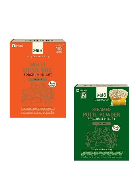 Mil8 Dosamix Sorghum & Puttu Powder Sorghum Millet Combo (300Gram-300Gram) Nutritious, Delicious And Healthy Breakfast Solution