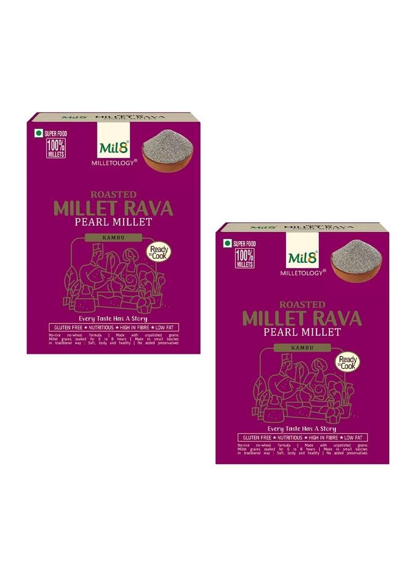 Mil8 Rava Pearl & Rava Pearl Millet Combo (300Gram-300Gram) Nutritious, Delicious And Healthy Breakfast Solution - Indya