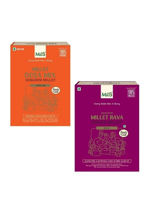 Dosamix Sorghum & Rava Finger Millet Combo (300Gram-300Gram) Nutritious, Delicious And Healthy Breakfast Solution