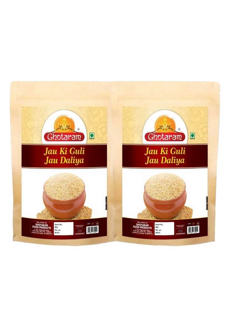 Ghotaram Weight Loss Daliya Flour Jau Barley Porridge | Healthy Nutritious Barli Jau Jao Joo Ka Daliya | Cracked Broken Pearl Barley Energy-Boosting Joo Jav Jao Ki Rabdi Guli Ka Atta-480G(Pac 2X 240G) - Indya