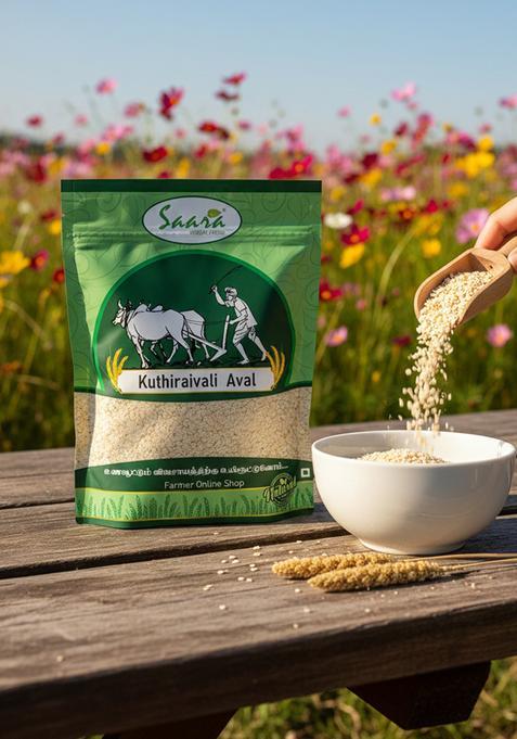 Vs Products Kuthiraivali Flakes, 450G, Barnyard Millet Aval, Millet Flakes For Breakfast, Rich In Fiber, 450G