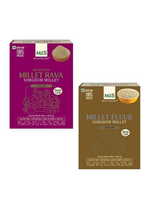 Mil8 Rava Sorghum & Flour Sorghum Millet Combo (300Gram-300Gram) Nutritious, Delicious And Healthy Breakfast Solution