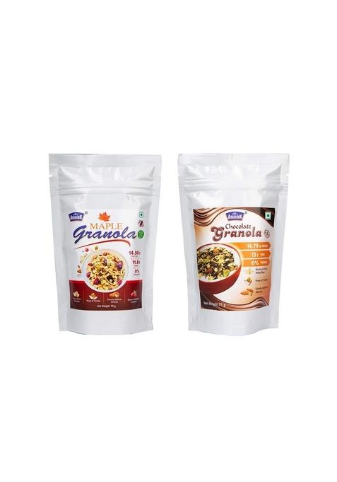 Anirink Gluten Free Vegan Maple Granola And Chocolate Granola Combo Pack Of 2 (75 Gm Each)