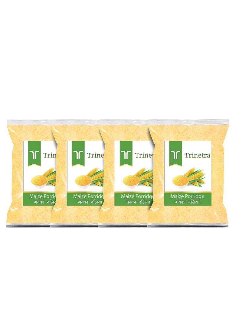 Trinetra Makka Daliya | High-Fiber Corn Cereal For Energy & Vitamin B12 | 4Kg (4 X 1Kg) - Indya
