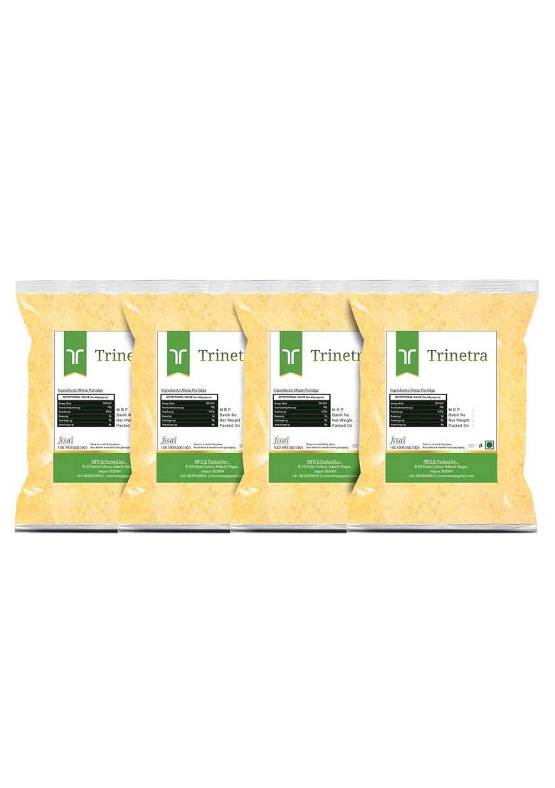 Trinetra Makka Daliya | High-Fiber Corn Cereal For Energy & Vitamin B12 | 4Kg (4 X 1Kg) - Indya
