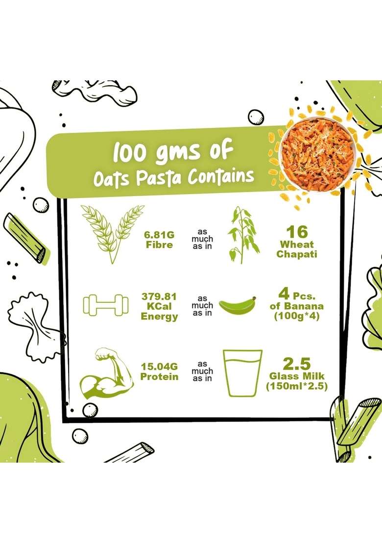 Cookgarden No Added Sugar Muesli 400G & Oats Pasta 300G | Healthy Protein Food & Breakfast Cereal - Indya