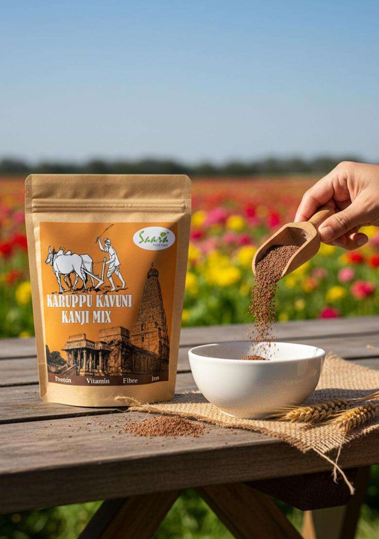 Vs Products Black Kavuni Porridge Mix, 450G, Karuppu Kavuni Kanji Mix, Fibre And Protein Rich, For Diabetes Care, 450G - Indya