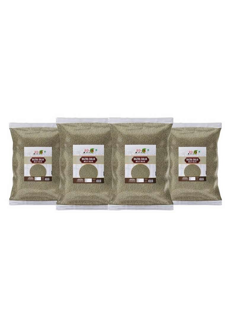 Diwali Sale A+ Bajra Daliya Khichdi|Bandikui Cracked Broken Bajra/Pearl Millet Porridge/Khichdi|Sajje Millet Khichdi Daliya-960G(240G*4Pkt) Great Indian Festival - Indya