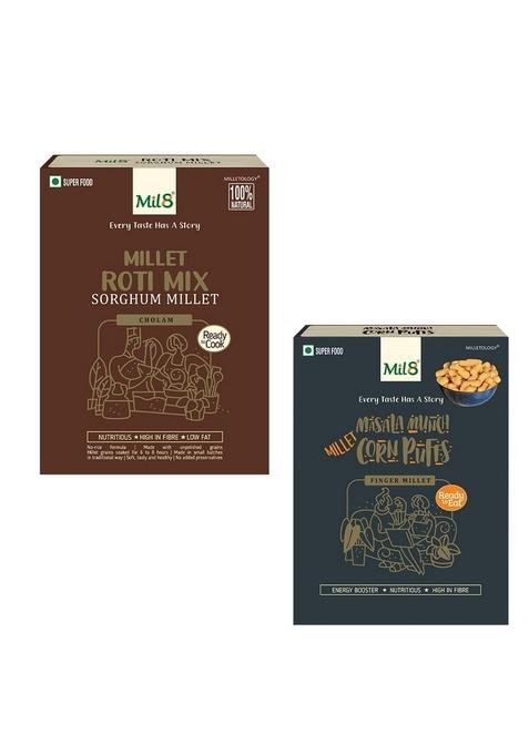 Mil8 Rotimix Sorghum & Corn Puffs Masala Combo (300Gram-30Gram) Nutritious, Delicious And Healthy Breakfast Solution