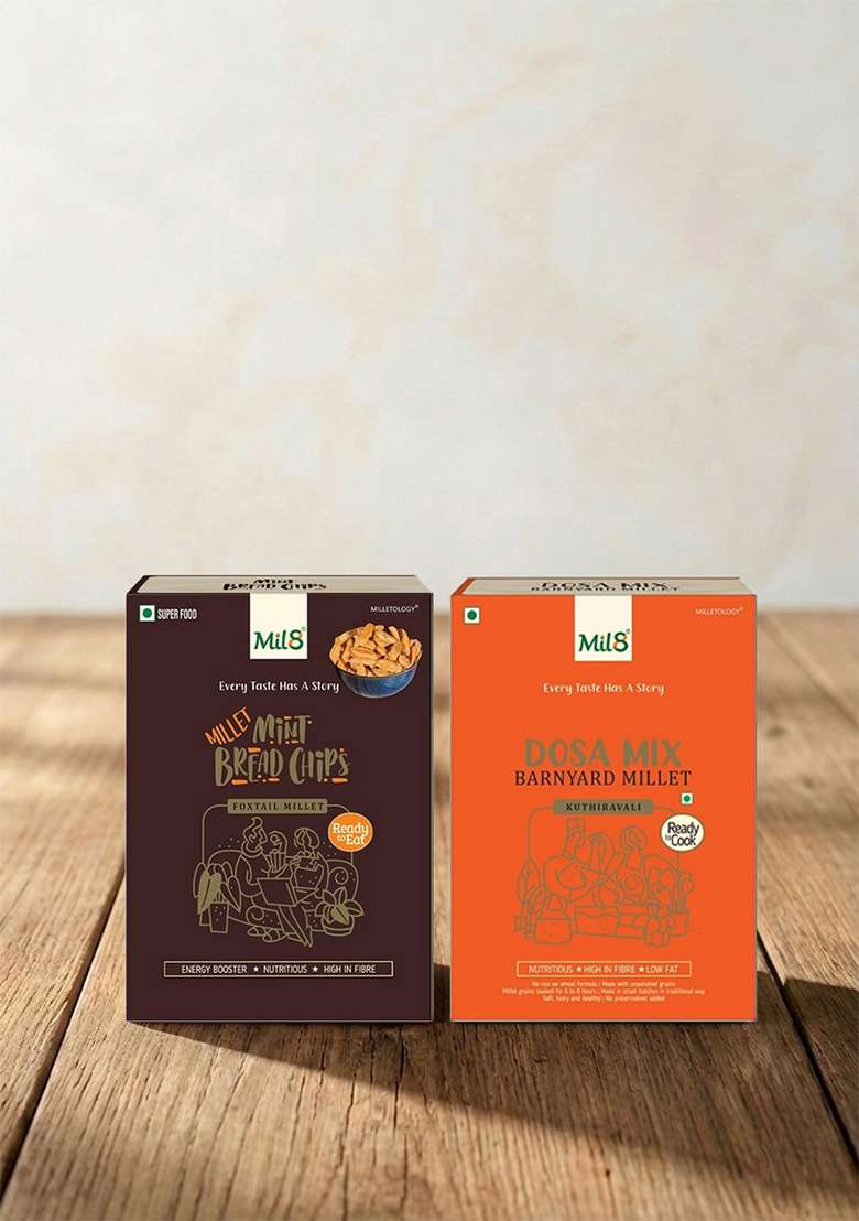 Mil8 Bread Chips Mint & Dosamix Barnyard Millet Combo (40Gram-300Gram) Nutritious, Delicious And Healthy Breakfast Solution - Indya