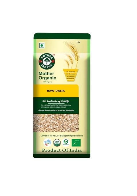 Mother Organic Raw Dalia | 100% Certified Organic Cracked Wheat | High Fibre & Protein-Rich Cereal | No Pesticides, No Chemicals | Ideal For Weight Loss & Digestion | Product Of India (500 Gram)