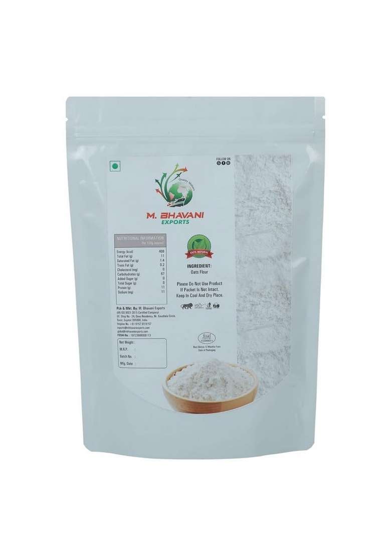 M.Bhavani Oats Flour 500G Pouch| Natural Whole Grain | High Soluble Fibre | Protein Goodness | Helps Manage Weight & Reducing Cholesterol | Breakfast Cereal - Indya