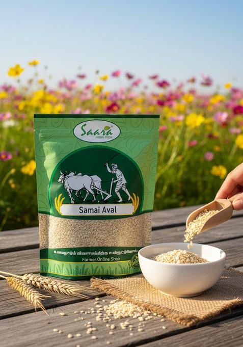 Vs Products Samai Aval, 250G, Little Millet, Kutki Aval, Samai Poah, Samulu Flakes, Rich Fiber Healthy Breakfast Millet Flakes, 250G