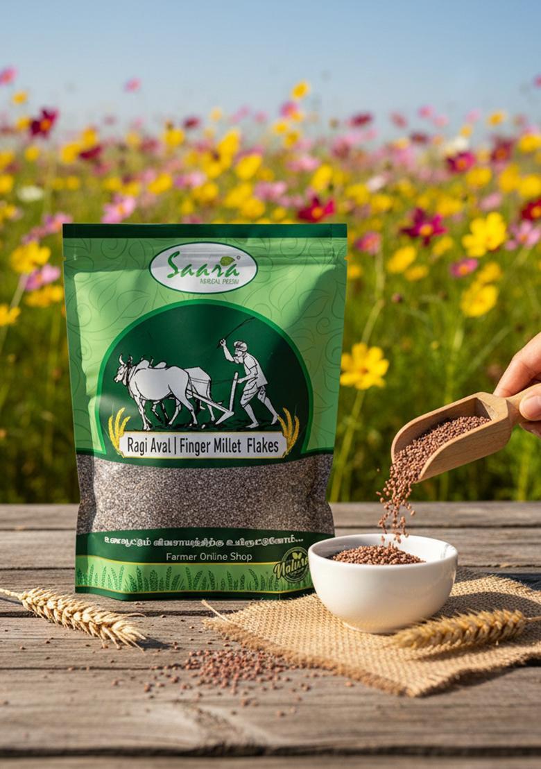 Vs Products Nachani Flakes, 450G, Ragi Flakes, Nutritious And Gluten-Free Finger Millet Cereal, High Fiber Breakfast, 450G