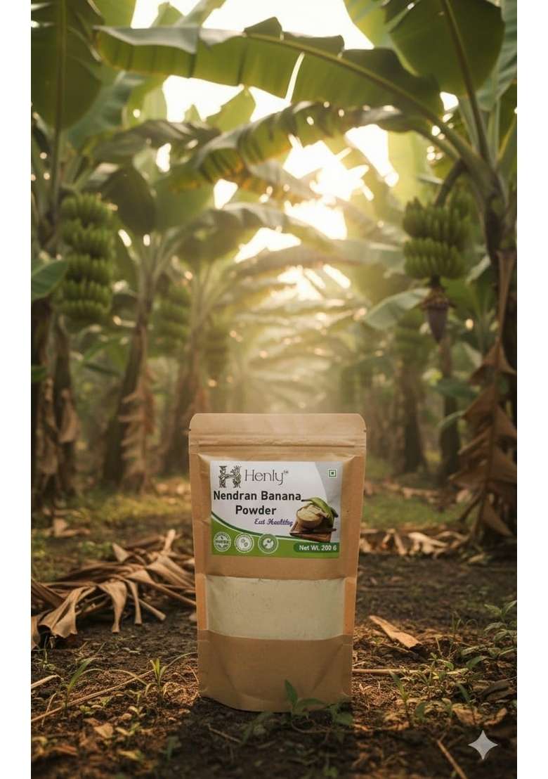 Henly Raw Banana Powder (Kerala Nendran Banana) - Gluten-Free | Natural Ingredients | Pack Of 1, 200G. - Indya