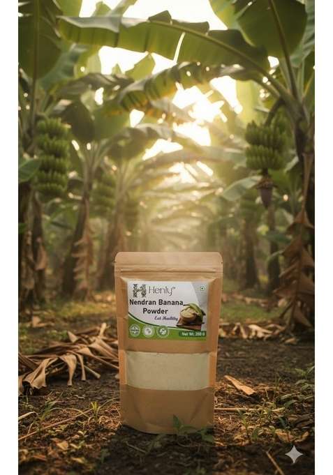Henly Raw Banana Powder (Kerala Nendran Banana) - Gluten-Free | Natural Ingredients | Pack Of 1, 200G.
