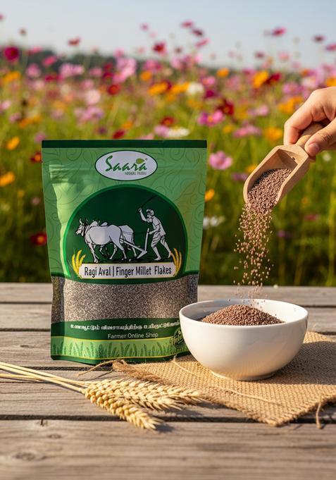 Vs Products Ragi Poha, Gluten Free 250G, Nachani Flakes, Low Gi & Diabetic-Friendly, For Sustained Energy & Better Digestion, 250G