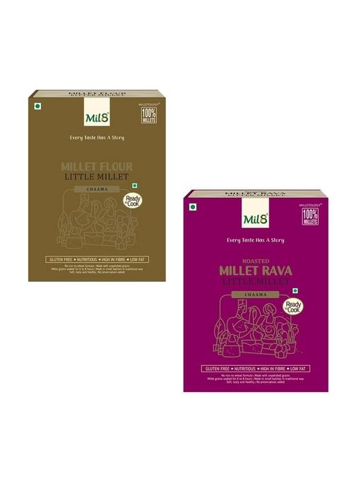 Mil8 Flour Little & Rava Little Millet Combo (300Gram-300Gram) Nutritious, Delicious And Healthy Breakfast Solution