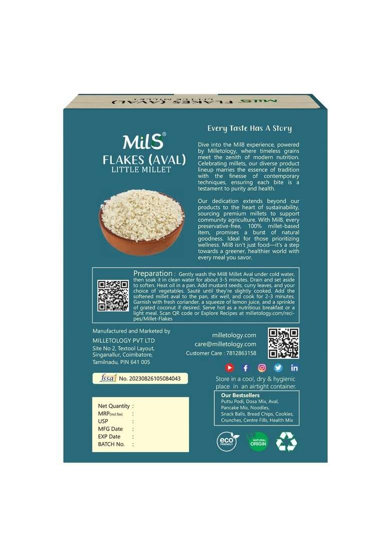 Mil8 Flakes (Aval) Little & Dosamix Pearl Millet Combo (200Gram-300Gram) Nutritious, Delicious And Healthy Breakfast Solution - Indya