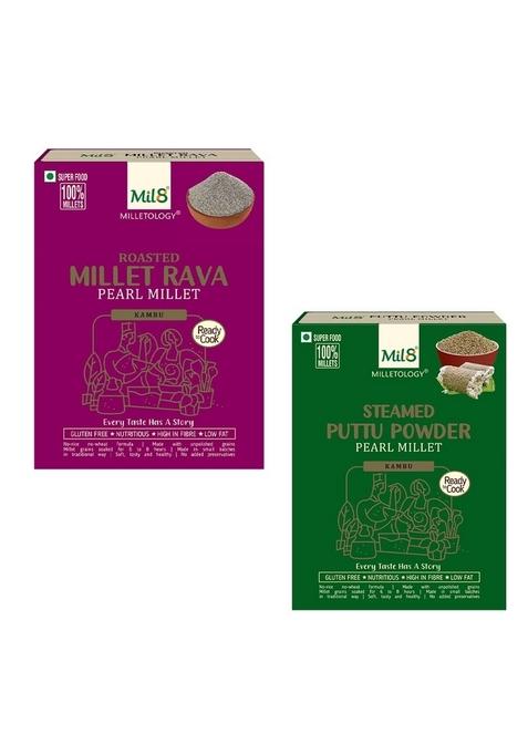 Rava Pearl & Puttu Powder Pearl Millet Combo (300Gram-300Gram) Nutritious, Delicious And Healthy Breakfast Solution