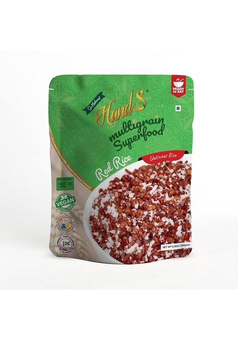 Hands Ready To Eat Red Rice With Millets & Muesli | 100% Vegan, Gluten-Free Healthy Meal | Red Chawal | Lal Chawal | Breakfast Or Anytime Snack | 250G (Pack Of 4)