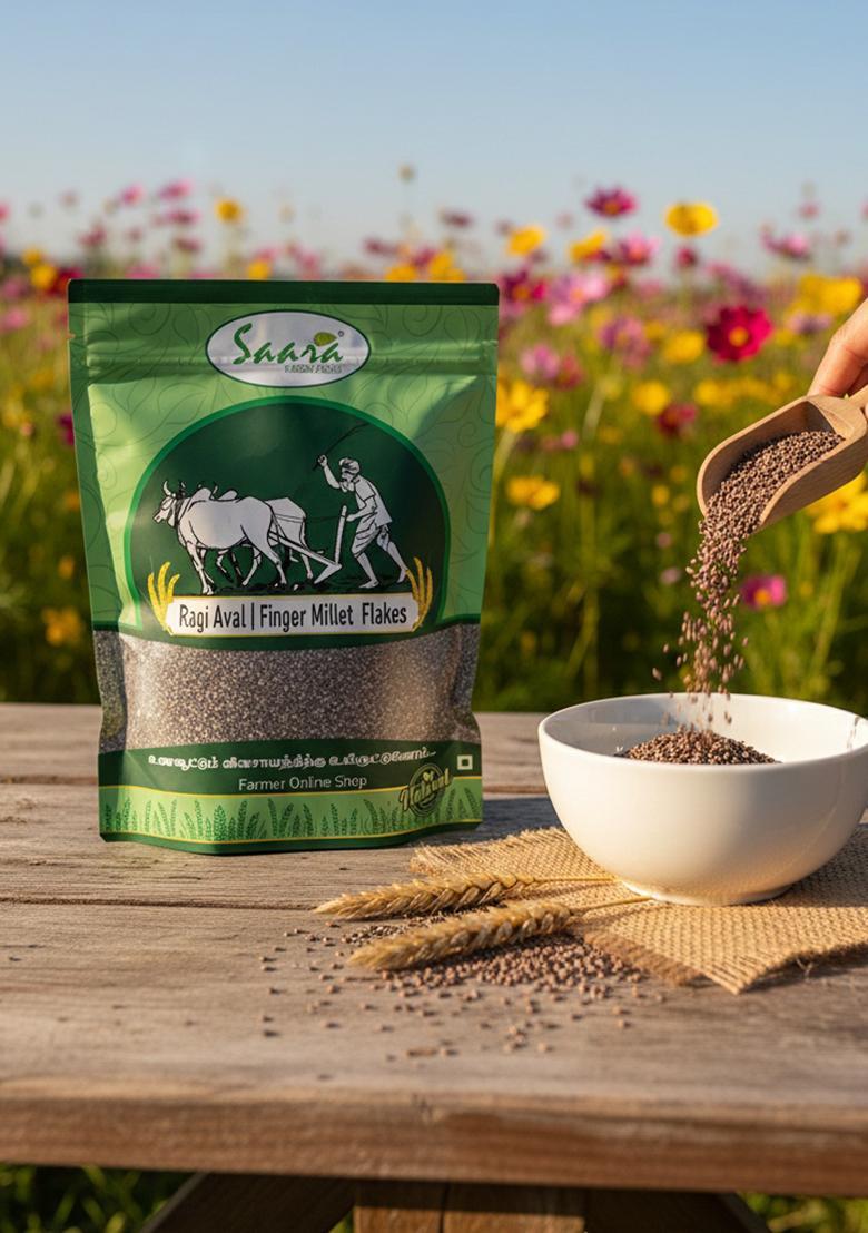 Vs Products Nachani Flakes, 250G, Ragi Flakes, Nutritious And Gluten-Free Finger Millet Cereal, High Fiber Breakfast, 250G