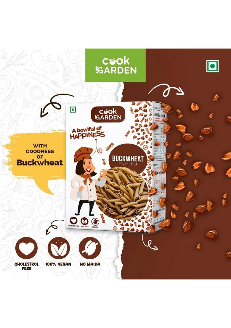 Cookgarden Fruits & Nuts Muesli 400G & Buckwheat Pasta 300G | Healthy Protein Food & Breakfast Cereal… - Indya