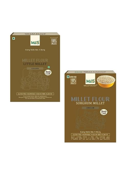 Mil8 Flour Little & Flour Sorghum Millet Combo (300Gram-300Gram) Nutritious, Delicious And Healthy Breakfast Solution