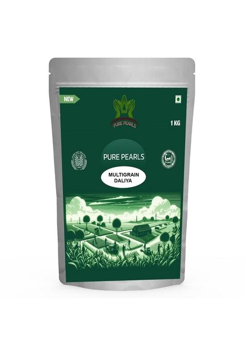 Purepearls Multigrain Daliya | Premium Multigrain Daliya With Barley, Bajra, Gram, Broken,Kathiya, Black,Jowar, Makka | Wheat & Millet | Chemical Free | Pesticides Free | No Preservatives -1 Kg